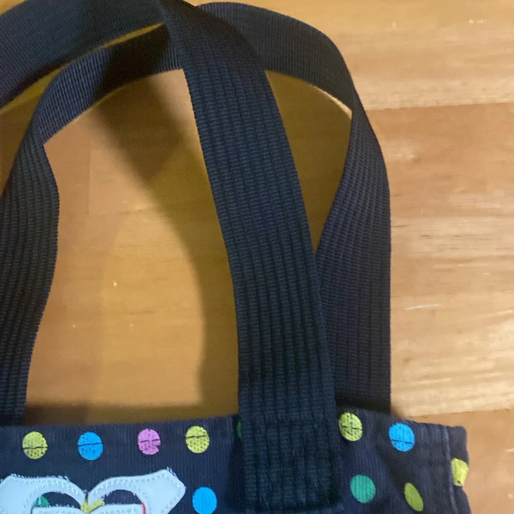 Roxy Black Multi Color Polka Dots Tote Bag great condition